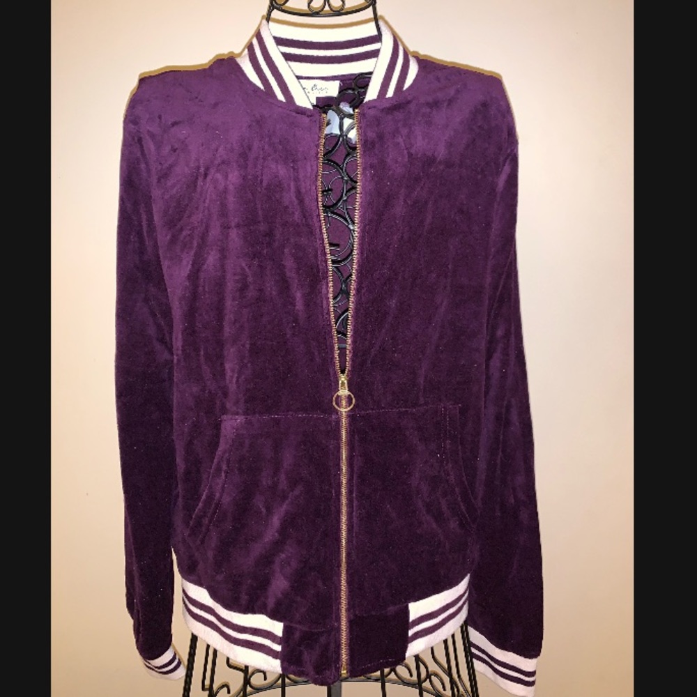 Velour Zip Up Jacket